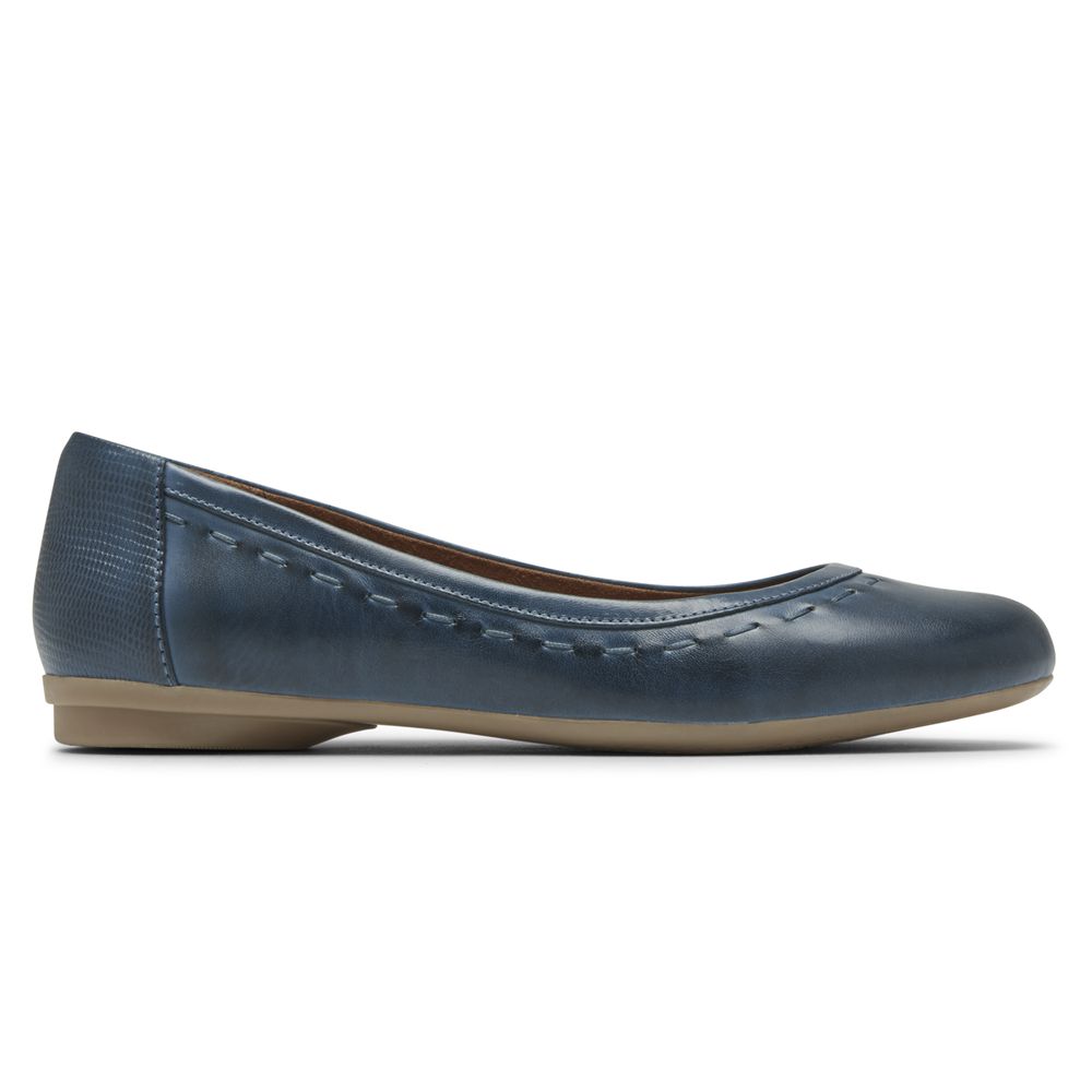 Rockport Cobb Hill Maiika Flat - Womens Ballet - Navy - NZ (RTV-038942)